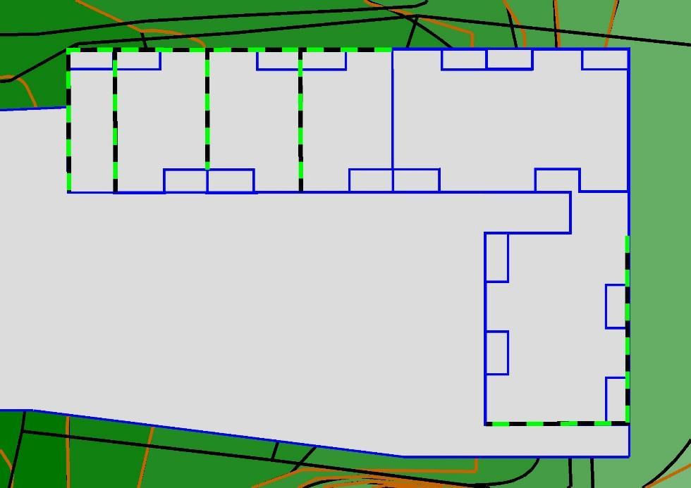 Figur 2. Skjermhøyder på terrasser som ligger til grunn for beregnete støynivåer i Figur 3.