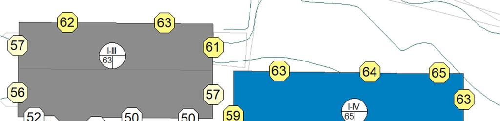 Figur 5: Oversikt over området med avgrensning av en tenkt lekeplass i bakgården.