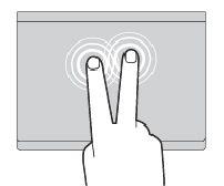 Pass på at det er litt avstand mellom de to fingrene. Du kan også bruke pekeplaten til å utføre en rekke berøringsbevegelser.