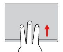 Sveip oppover med tre fingre Plasser tre fingre på pekeplaten, og beveg dem oppover for å åpne aktivitetsvisningen og se all de åpne vinduene.