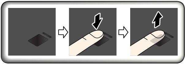 Fingeravtrykksleser-indikator 1 Av: Fingeravtrykksleseren er ikke klar til bruk. 2 Lyser grønt: Fingeravtrykksleseren er klar til bruk. 3 Blinkende gult: Fingeravtrykket kan ikke autentiseres.