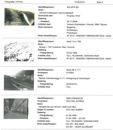 5. Katalogisering Norsk Industriarbeidermuseum bruker databaseverktøyet Primus for å registrere sine fotografier.
