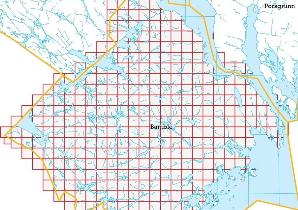 Fremgangsmåte - import av laserdata Laserdata for hver kommune ble importert som "footprints" En rute bestemmer