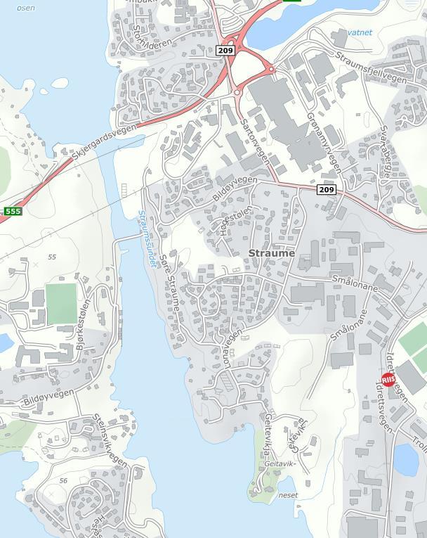 6. Skildring av planområdet Området ligg sentralt i Fjell kommune, ca. 1 km frå Sartor senter.