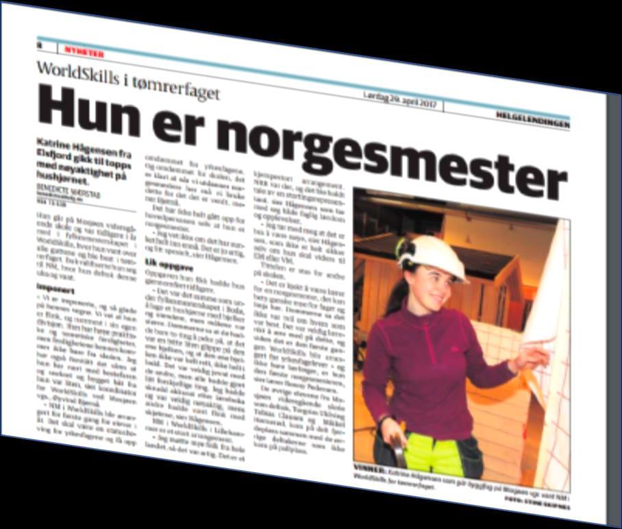 Mye medieomtale av skolemesterskapene, ca. 400 presseoppslag i perioden 1. januar til 1. mai Det er kjekt å være lærer for en norgesmester, det kan bety ganske mye for faget og linja her.