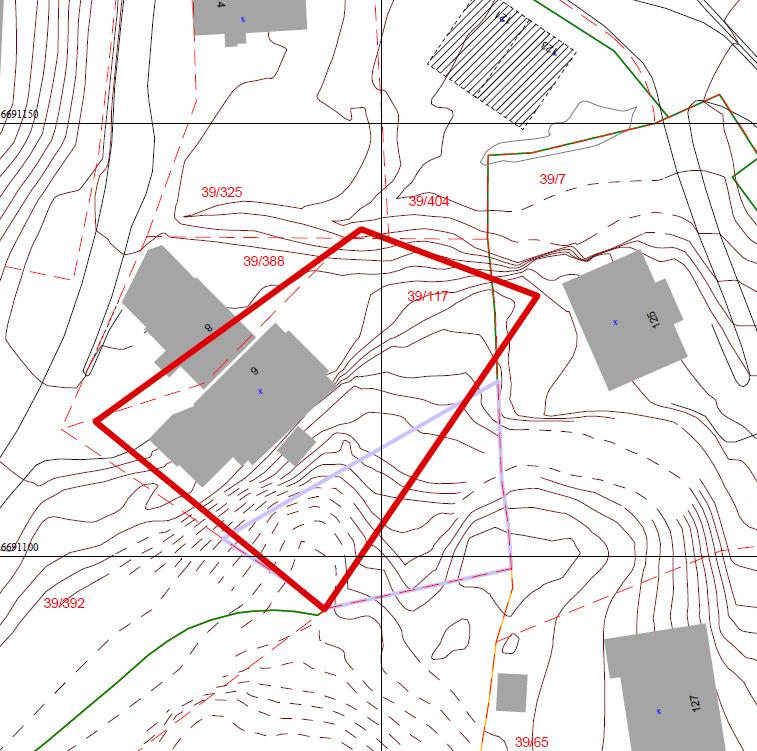 Figur 1: Oversiktskart over aktuelt område. (Bergen kommune) 5 GRUNNFORHOLD Topografi Boligen ligger ca på kote 14.