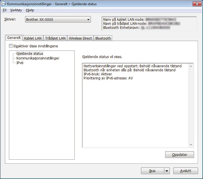 Endre innstillingene for etikettskriveren Kommunikasjonsinnstillinger for Windows 4 Bruk Kommunikasjonsinnstillinger i Verktøy for skriverinnstillinger for å spesifisere eller endre