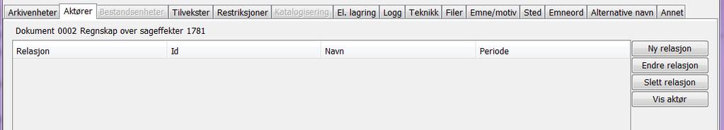 3.2.1: Relasjon Formål: Å tydeliggjøre hvilke type relasjon det er mellom dokument og aktør.