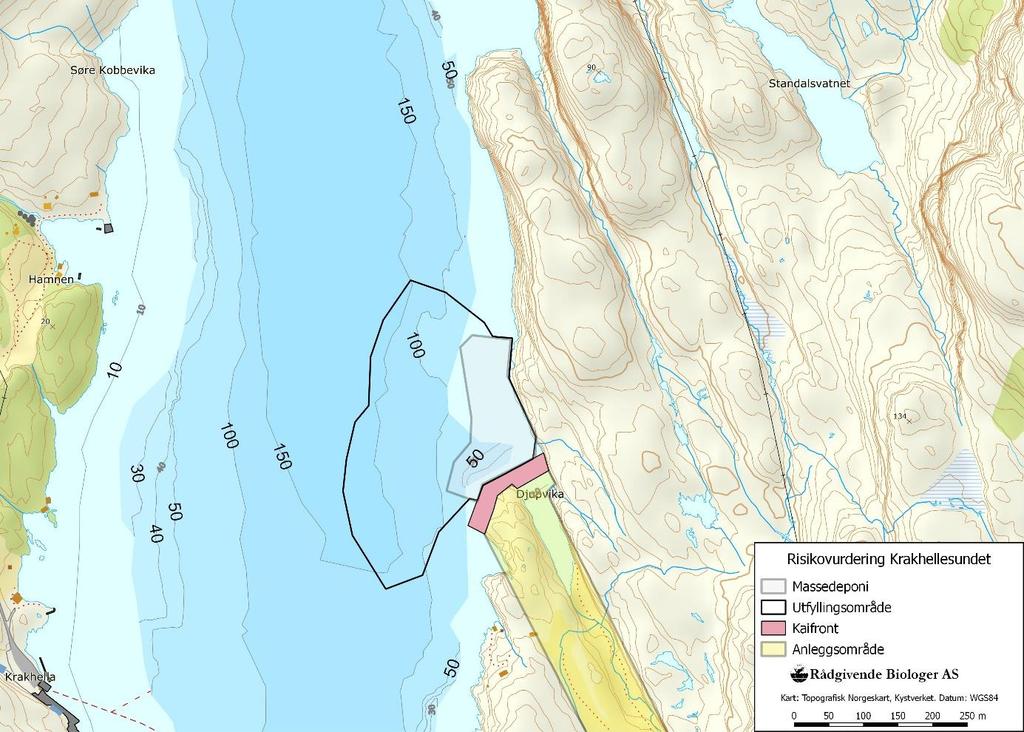 TILTAK KRAKHELLESUNDET Losna Seafood AS har planar om å etablere eit landbasert anlegg på Losna i Solund kommune (figur 1).