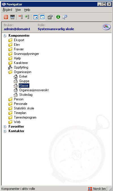 Navigator Organisasjon - Klasse NB!! Det er bare navn på klassen du oppretter i dette arket.