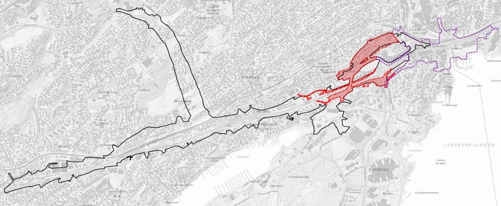 E18 Lysaker - Ramstadsletta Tjernsmyr - planområdet Plan på høring til 9.