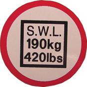 Merkelapp Adresse og SWL 190 kg