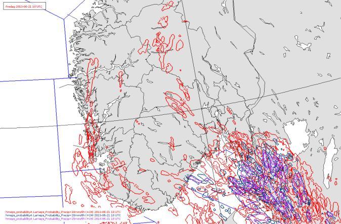 I følge EPS var det størst sannsynliget vest på Østlandet, deler av Telemark og deler av Aust-Agder.