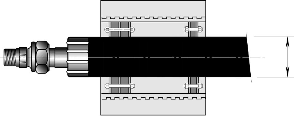CLM 2.380 Innføring i bygg Kjerneboring / Varerør i betong Veggjennomføring PE-koblingsstykke: se ark CLM 2.350 80 mm -rør: se ark CLM 2.115 D End cap: se ark CLM 2.