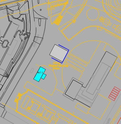 «Alternativ 1» markerer hvor veggen er forutsatt