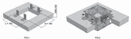 2 table 1) 4 Fyll ut åpningen mellom spjeldet og veggen ved å benytte godkjent branntettemasse M10 eller høyere (fig.