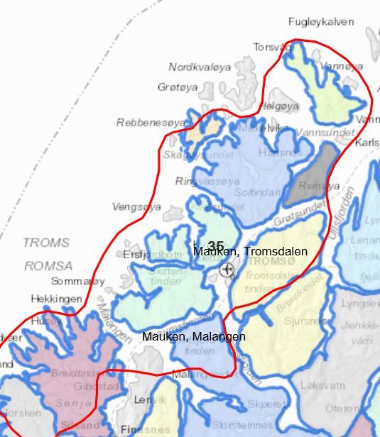 Vurdering av innenfor distriktet Med bakgrunn i distriktets topografi og størrelse er det vanskelig å se at en vindkraftutbygging på Rebbenesøy vil kunne være forenlig med fortsatt helårsreindrift.