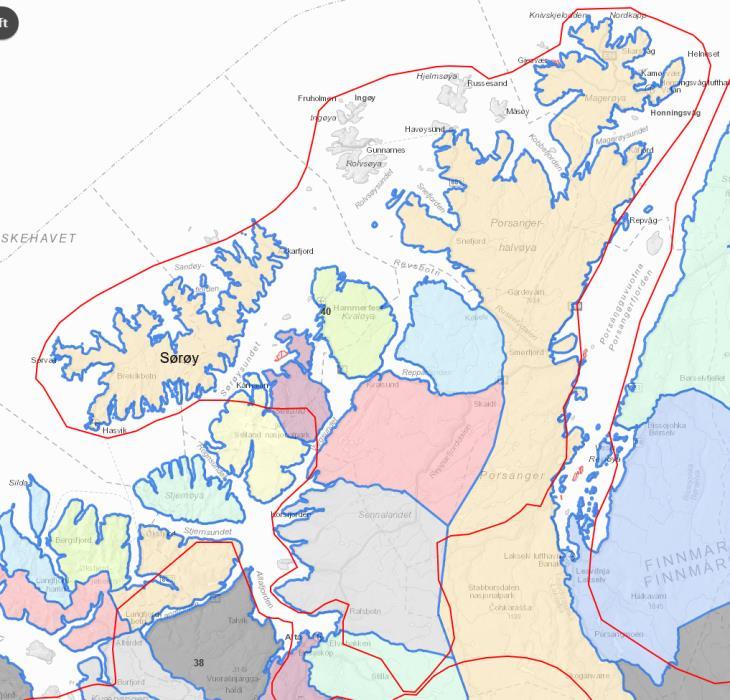 Reinbeitedistrikt: 19- Sállan/Sørøy Analyseområde: 40 Fylke: Finnmárku/Finnmark Kommune: Hasvik og Hammerfest Nøkkeltall Øvre reintall: 4300 Antall siidaandeler / siidaoasit 10 Minimumsbeite