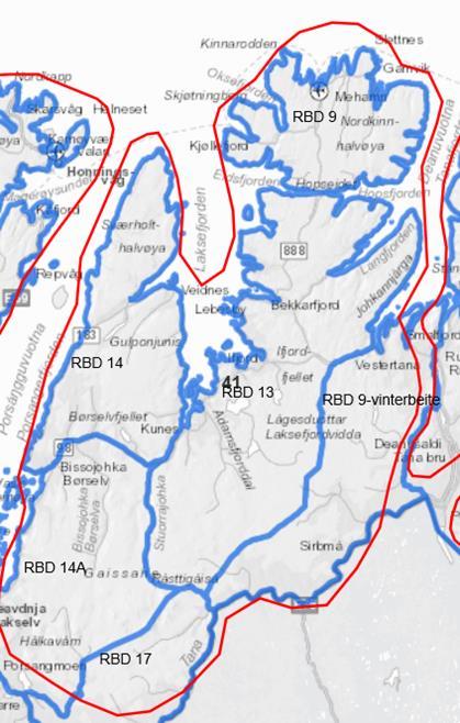 Reinbeitedistrikt: 14A-Spierttagáisá (RBD 14A) Analyseområde: 41 Fylke: Finnmárku/Finnmark Kommune: Poršaŋgu/Porsanger Nøkkeltall Øvre reintall: 6300 Antall siidaandeler eller siidaoasit 21