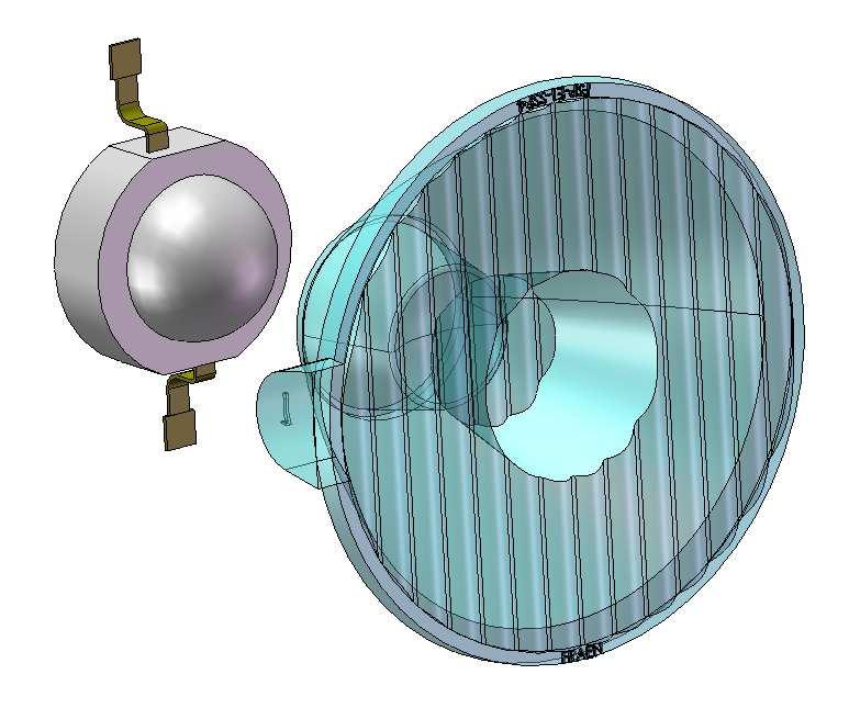 Figure 2. Correct vertical position of the FSP lens and Seoul P4 LED NOTE: The user must provide a mechanical method to set the correct position of the FSP lens on the LED.