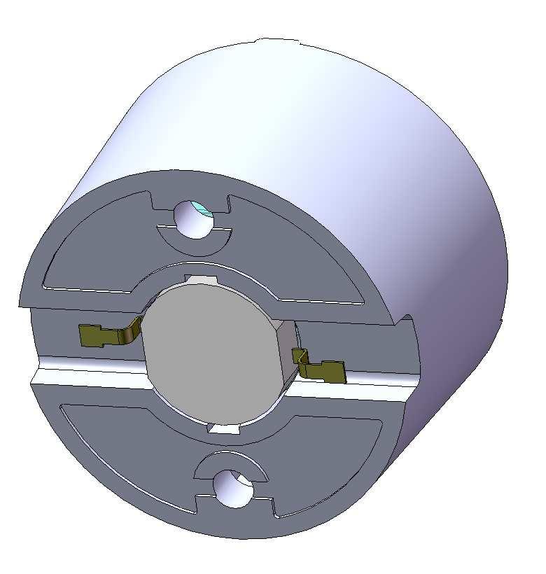 Recessed areas for glue thickness and migration. The LED package will fit into the round hole in the lens holder.