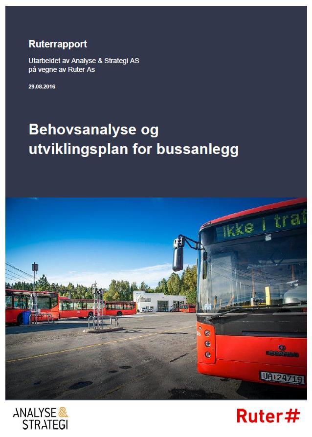 reservevogner) 6 anlegg håndterer 50 % av trafikken/bussene Beliggenhet Tomkjøring Kapasitetsutnyttelse og reserve på