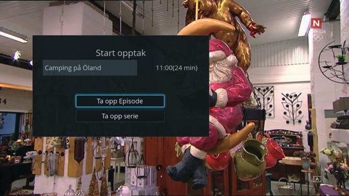 Hvis programmet er en del av en serie, kan du velge om du ønsker å ta opp hele serien etter hvert som episodene fremover blir sendt eller bare denne ene episoden.