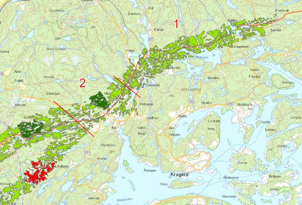 I planområdet for E18 Dørdal-Tvedestrand er det spesielt funksjonsområder for artene/artsgruppene under som er viktige premisser ved vurderinger av områder med mer verdifulle landskapsøkologiske