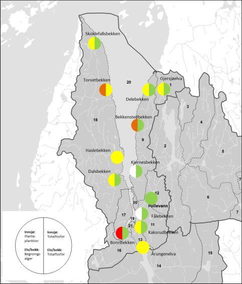Bunnefjorden Hovedutfordringer: Overgjødsling, algeoppblomstring og oksygenmangel i dyplagene i fjorden. I bunnsedimentene i Bunnefjorden finnes det ulike typer miljøgifter.