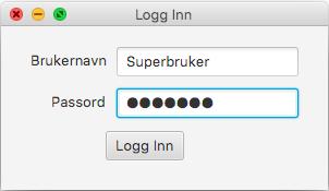 OPPGAVE 2.3 Du har et vindu for å logge inn med navn og passord definert i LogInn.fxml. Denne skal benyttes i en tilhørende LoginnController.java.