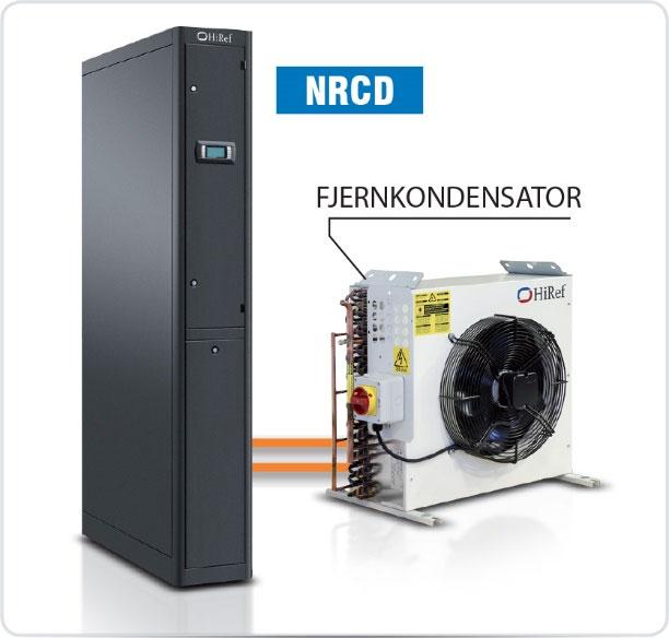 NRCD InRow/InRak inverter kompressor for ekstern kondensator 13 51 kw NRCD 0100 0450 Komplett inrow datarom aggregat med kompressor for fjernkondensator, 4 størrelser.