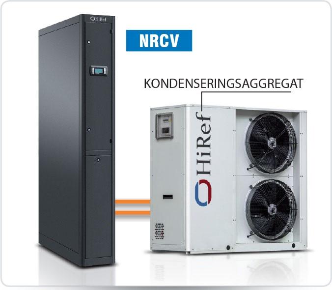 NRCV InRow/InRak for ekstern inverter kondenseringsaggregat 14 38 kw NRCV 0140 0330 Komplett inrow datarom aggregat for ekstern inverter drevent kondenseringsaggregat 3 størrelser.