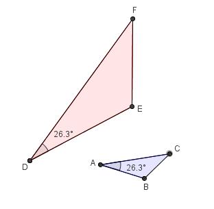 14) Dersom de to trekantene på figuren er formlike, vil B C B E B F 15) Dersom