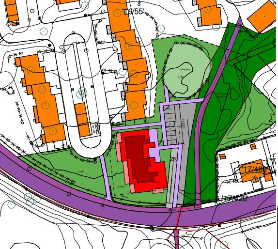 Grønnstrukturen vil bli opparbeidet i forbindelse med utbyggingen.