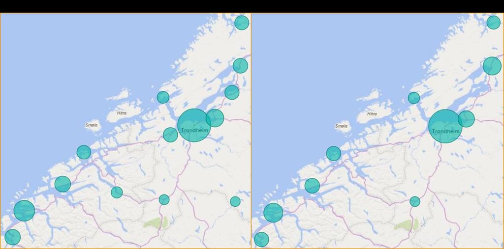 Figur 4 Tjenestesteder for førerprøver klasse B i Trøndelag og Møre og Romsdal 3.