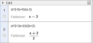 Eksempel Skriv så enkelt som mulig 3 Løsning Telleren 3 har nullpunktene 1og.