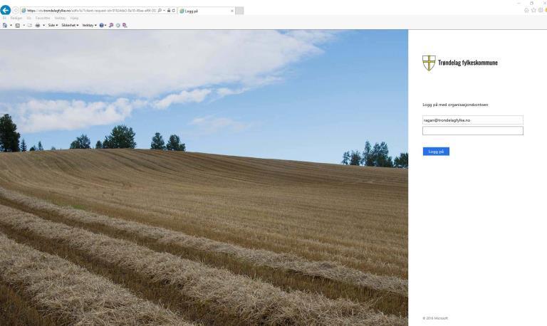 1 PÅLOGGING Fr ikke lenge siden aktiverte du din nye bruker fr Trøndelag fylkeskmmune. Denne skal du nå benytte fr å bestille PC.