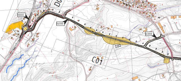 2 AUSENFJELL - JUSTERT LØSNING FOR ADKOMSTVEG 1 Innledning Detaljreguleringsplanen for Ausenfjellet II består av to større tiltak: Kryss med atkomstveg til Ausenfjellet II næringsområde (delområde 1