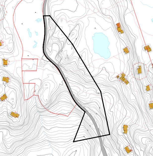 I tillegg til flytting av er det ønskelig å benytte det arealet som ligger tomt mellom ny veitrase og Velia hyttefelt til fritidsbebyggelse. I planforslaget er det tegnet inn 8 nye tomter.