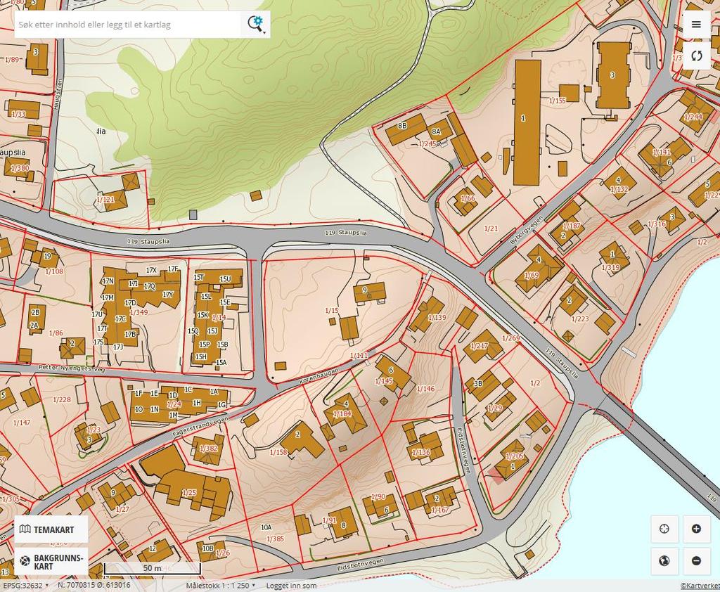 Overvannsnett langs Staupslia i Levanger 7.4.