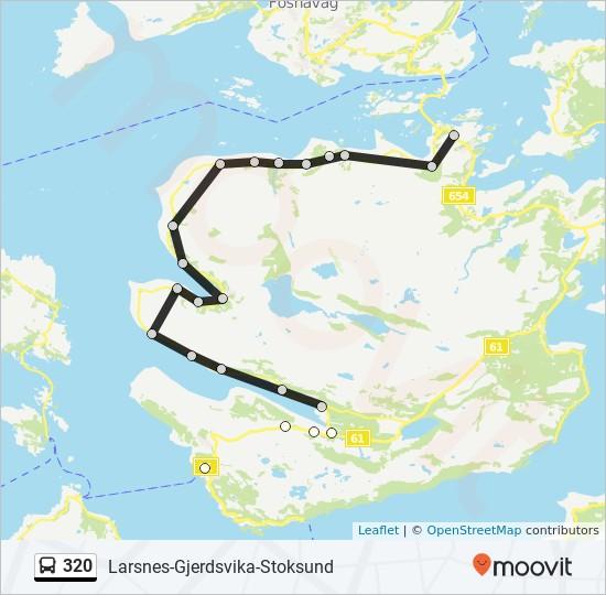 Retning: Stoksund 22 stopp VIS LINJERUTETABELL Larsnes Sandvikskiftet Knottenkrysset Sætre Nyevegen Gurskevik Hauge Gamleskulen Saure Rødset Muren Sandanger Gjerdsvik Butikken Stoksund Rutetidtabell