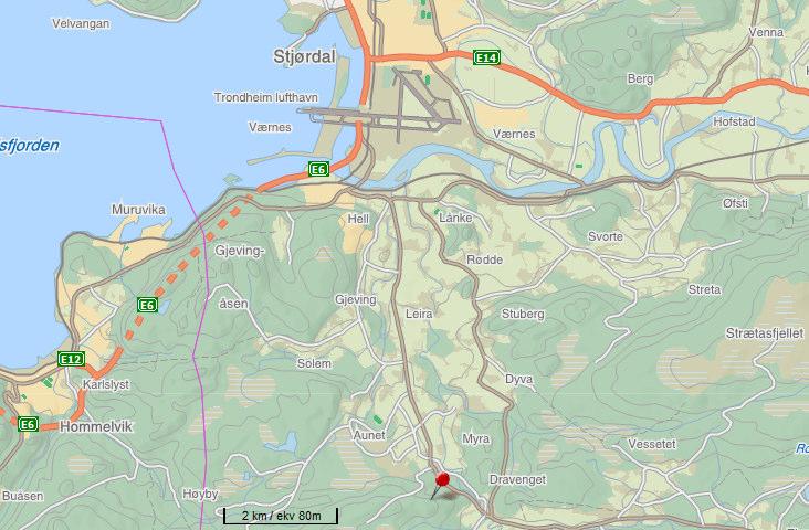 1 Bakgrunn På oppdrag fra Franzefoss Pukk AS har Sweco gjort beregninger av støy fra pukkverk på Fossberga i Stjørdal kommune. Pukkverkets plassering er markert i kart under.