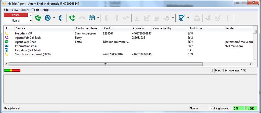 Agentklient Felles klient for Sentralbord og Kontaktsenter Windowsbasert «tykk» klient Utstrakt bruk av