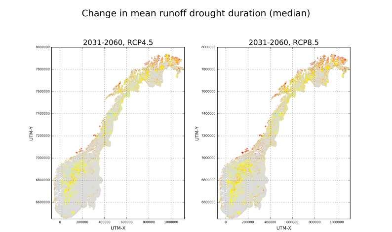 Framtidas tørkeperioder 2031-2060 Norsk klimaservicesenter Ubetydelig endring i varighet til