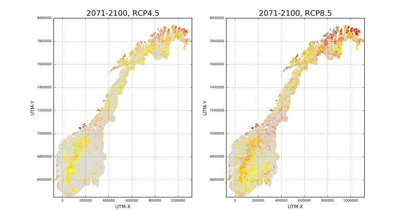 Framtidas tørkeperioder 2071-2100 Norsk