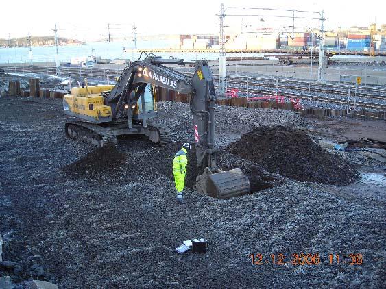 DEL I Sørenga 1 Prøvetaking av masser Det er totalt tatt 11 jordprøver på Sørenga i desember 2006. Prøvene ble tatt i forbindelse med forkartlegging av K301.