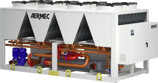 Luftkjølt isvannsaggregat med frikjøling type NSM F/P kapasitet 320 2210 kw NSM F/P 1402 4502 Luftkjølt isvannsaggregat med R134a med frikjøling 32 størrelser. Se eget datablad for andre størrelser.