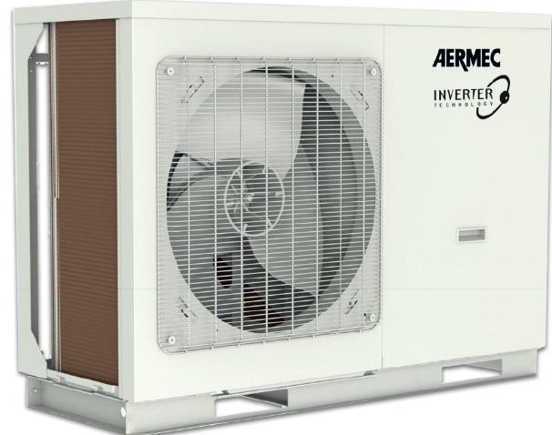 Luft vann inverter varmepumpe og kjølemaskin type HMI kapasitet 4 15 kw HMI 040 080 Inverter luft vann varmepumpe 7 størrelser. Drift ned til - 25 0 C ute.