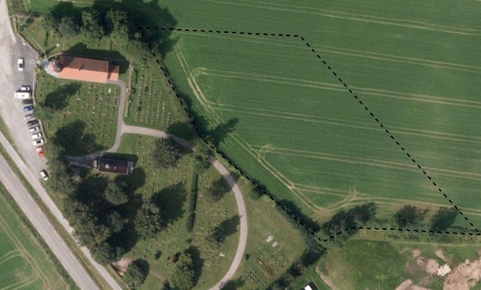 Innledning Bakgrunn for registreringen av automatisk fredete kulturminner er utvidelse av Nordby kirkegård på Nordby østre gbnr. 105/1 i Ås kommune.