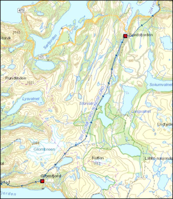 P230: Sundsfjord Glomfjord, Lineskift Beskrivelse Bakgrunn: Kontroll av linen på linjen Sundsfjord Glomfjord viser at tilstanden er dårlig og den begynner å nærme seg sin tekniske levetid.